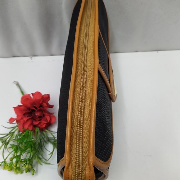 Authentic YSL - Yves Saint Laurent clutch bag Vintage PVC leather black/ brown - Picture 7 of 15